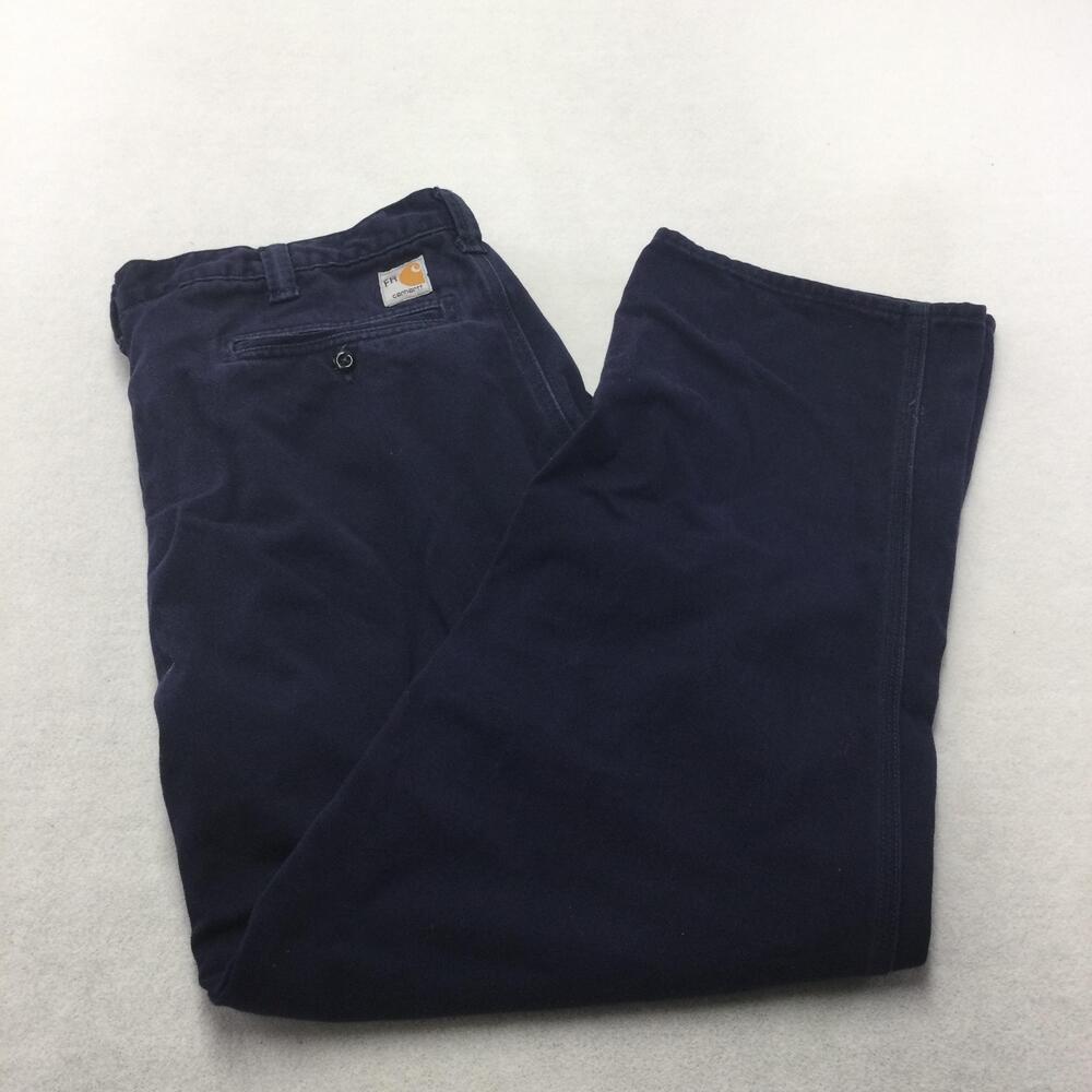 Carhartt FR Pants Mens 38x30 Blue Relaxed Straight Leg Flame Resistant Workwear